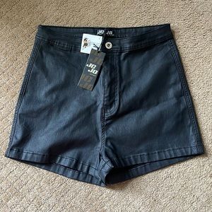 Faux leather shorts